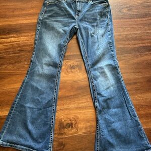 Women's Flared Blue Jeans